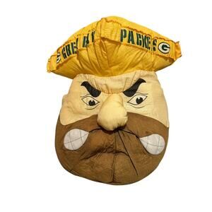 Vintage NFL Green Bay Packers Cheese Head Stuffed Pillow Plush Stuffins 1995 16”